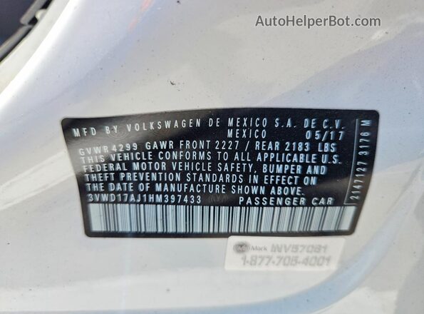 3VWD17AJ1HM397433 2017 VOLKSWAGEN JETTA White Vista del compartimento del motor