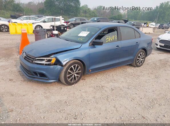 3VWD67AJ2GM217702 2016 VOLKSWAGEN JETTA Blue წინა მარცხენა ხედი სამი მეოთხედიდან