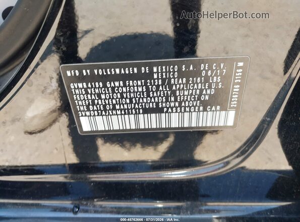 3VWDB7AJXHM411519 2017 VOLKSWAGEN JETTA Black Engine compartment view