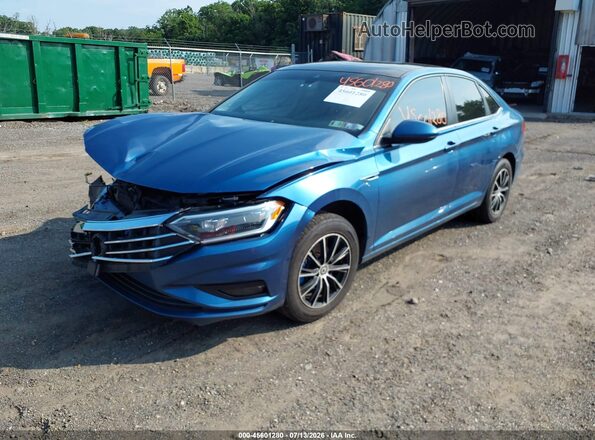 3VWE57BU1KM109273 2019 VOLKSWAGEN JETTA Синий Передняя левая четверть