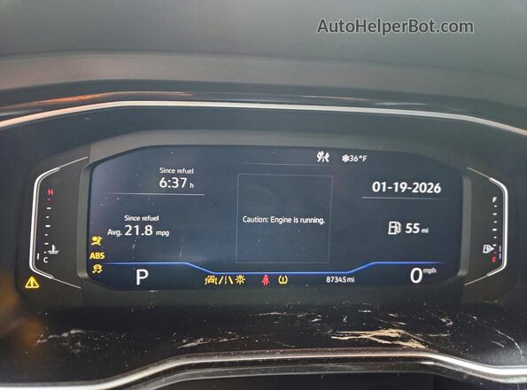 3VWE57BU3KM091732 2019 VOLKSWAGEN JETTA White Instrument cluster view