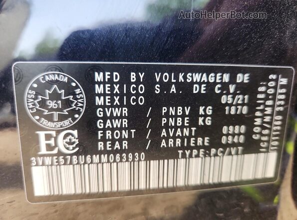 3VWE57BU6MM063930 2021 VOLKSWAGEN JETTA Black Widok komory silnika