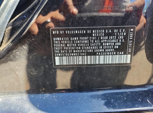 3VWE57BU9MM027942 2021 VOLKSWAGEN JETTA Black Вид підкапотного простору