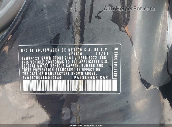 3VWEB7BU4LM010540 2020 VOLKSWAGEN JETTA Черный Вид подкапотного пространства