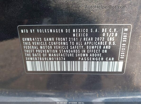 3VWEB7BU9LM018374 2020 VOLKSWAGEN JETTA Black Engine compartment view