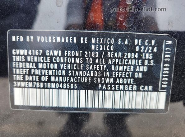 3VWEM7BU1RM048505 2024 VOLKSWAGEN JETTA Black Вид підкапотного простору