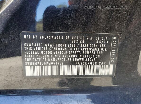 3VWEM7BU5PM051789 2023 VOLKSWAGEN JETTA Черный Вид подкапотного пространства