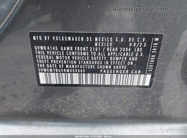 3VWEM7BU5RM009660 2024 VOLKSWAGEN JETTA Gray Vista del compartimento del motor