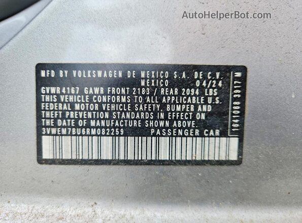 3VWEM7BU6RM082259 2024 VOLKSWAGEN JETTA Silver Engine compartment view