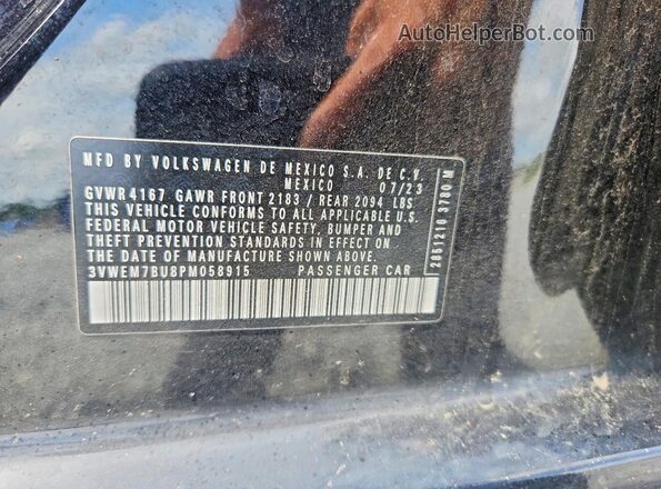 3VWEM7BU8PM058915 2023 VOLKSWAGEN JETTA Black Widok komory silnika