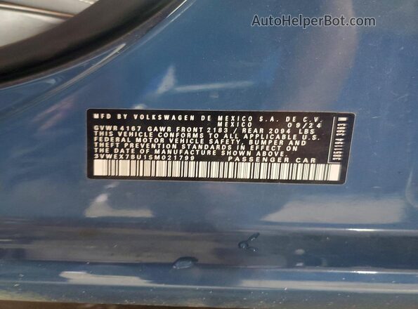 3VWEX7BU1SM021799 2025 VOLKSWAGEN JETTA Blue Շարժիչի բաժամունքի տեսք