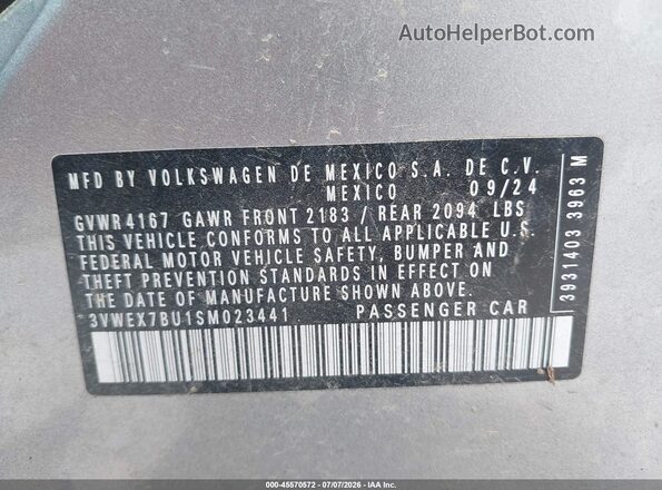 3VWEX7BU1SM023441 2025 VOLKSWAGEN JETTA Silver Widok komory silnika