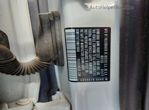3VWF17AT1HM618894 2017 VOLKSWAGEN BEETLE Белый Вид наклейки с VIN-кодом