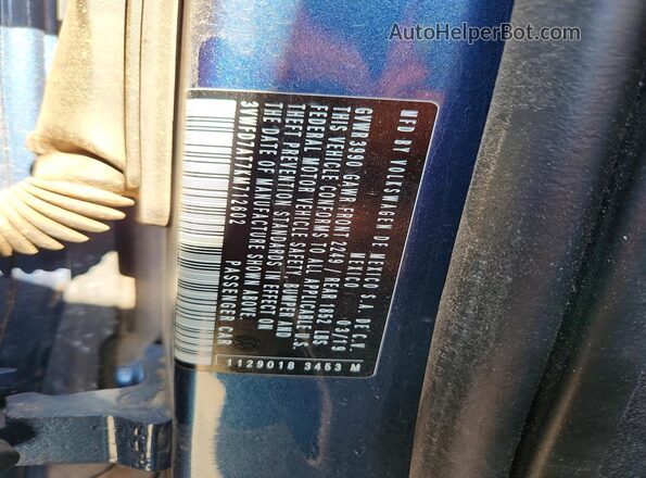 3VWFD7AT7KM712602 2019 VOLKSWAGEN BEETLE Синий Вид наклейки с VIN-кодом