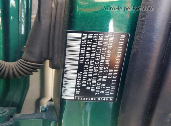 3VWFD7ATXJM714746 2018 VOLKSWAGEN BEETLE Green Շարժիչի բաժամունքի տեսք