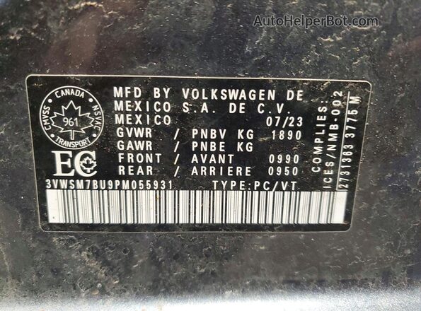 3VWSM7BU9PM055931 2023 VOLKSWAGEN JETTA Gray Вид підкапотного простору