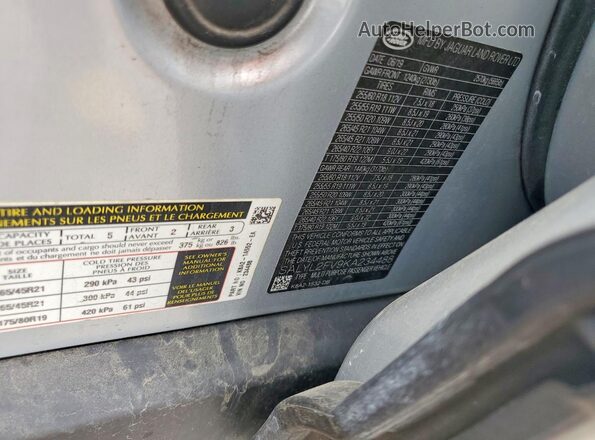 SALYL2FV9KA234488 2019 LAND ROVER RANGE Silver VIN կոդի պիտակի տեսք