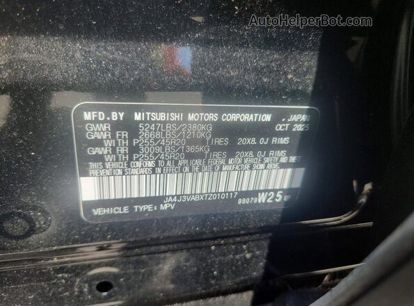 JA4J3VABXTZ010117 2026 MITSUBISHI OUTLANDER Black Vista interior de 360 grados
