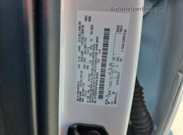 1FTEW1E57KFA19305 2019 FORD F150 White VIN sticker view