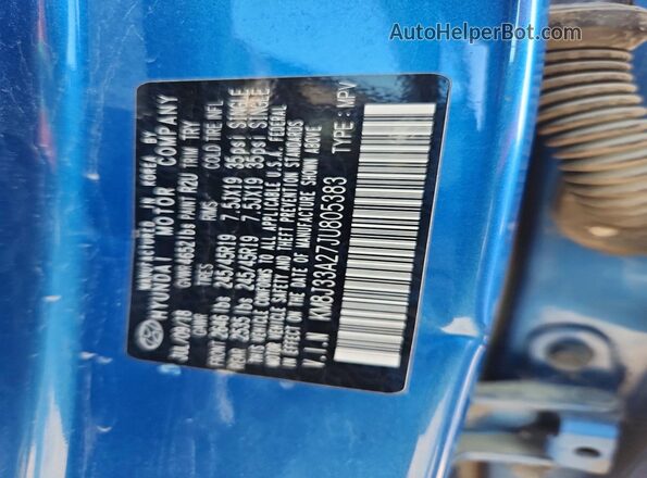 KM8J33A27JU805383 2018 HYUNDAI TUCSON Blue Widok naklejki z numerem VIN