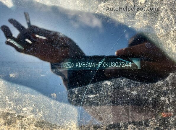 KM8SM4HFXKU307244 2019 HYUNDAI SANTA Silver Vista interior de 360 grados