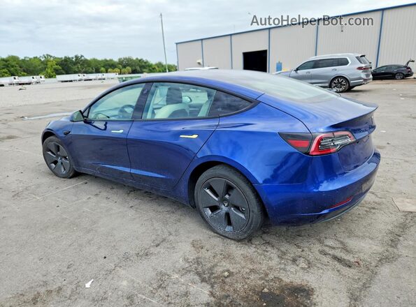 5YJ3E1EA3NF191850 2022 TESLA MODEL Синий Задняя правая четверть