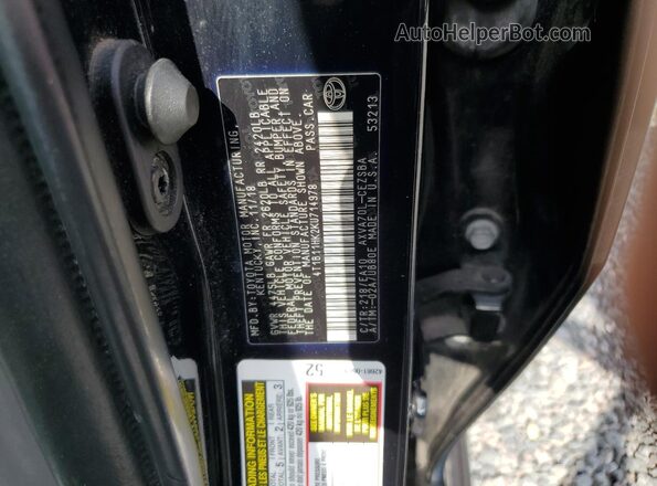 4T1B11HK2KU714978 2019 TOYOTA CAMRY Черный Вид наклейки с VIN-кодом