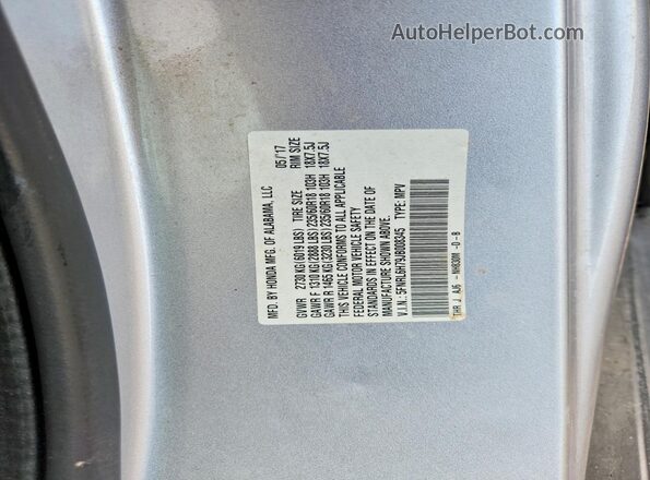5FNRL6H79JB008345 2018 HONDA ODYSSEY Silver Вид наклейки з VIN-кодом