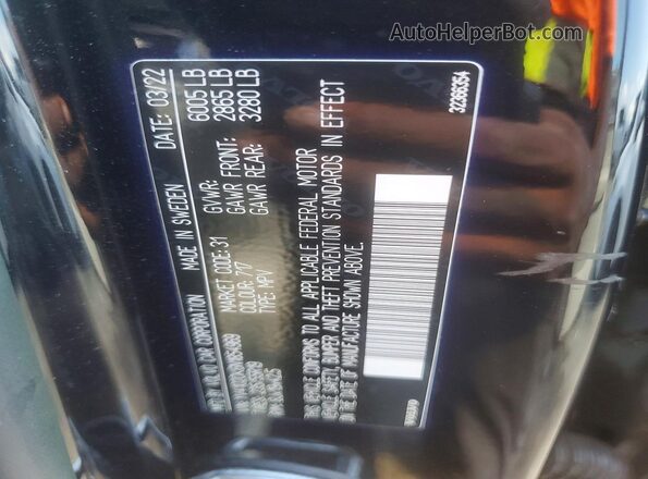 YV4102CK6N1854969 2022 VOLVO XC90 Black Vista interior de 360 grados