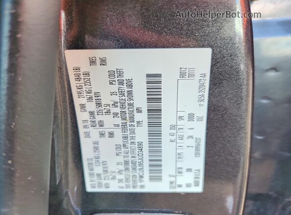 1FMCU9J95JUD34890 2018 FORD ESCAPE Gray VIN კოდის სტიკერის ხედი