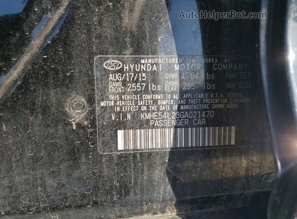 KMHE54L23GA021470 2016 HYUNDAI SONATA Black Вид наклейки з VIN-кодом