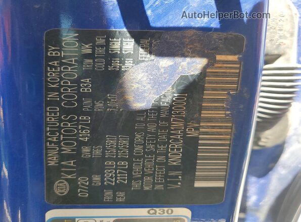 KNDERCAA1M7130001 2021 KIA SELTOS Blue Vista del compartimento del motor