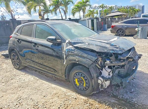 KM8K33A34NU868461 2022 HYUNDAI KONA Black Դիմացի տեսք
