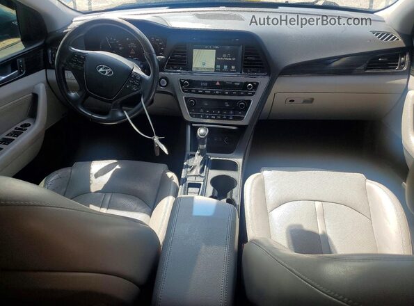KMHE34L10GA018832 2016 HYUNDAI SONATA Blue Vista del cuadro de instrumentos