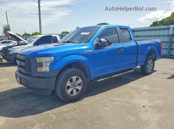 1FTEX1E83GKE50908 2016 FORD F150 Blue Trasero izquierdo