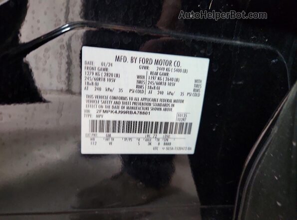 2FMPK4J99RBA78801 2024 FORD EDGE Black სალონის 360-გრადუსიანი ხედი