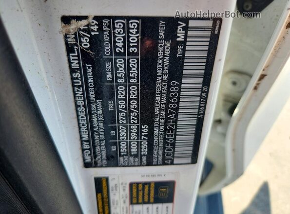4JGDF6EE2HA786389 2017 MERCEDES-BENZ GLS White Widok wnętrza 360 stopni