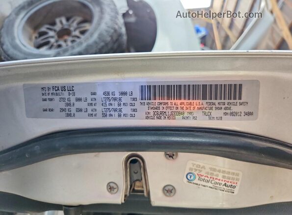 3C6UR5ML1JG333840 2018 RAM 2500 Серебряный Вид наклейки с VIN-кодом