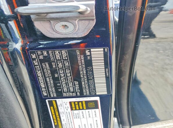 4JGFB4KB8LA074156 2020 MERCEDES-BENZ GLE-CLASS Черный Вид наклейки с VIN-кодом