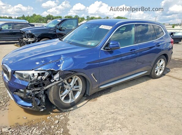5UXTR9C52KLD90813 2019 BMW X3 Blue Trasero izquierdo
