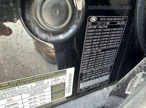 SALYL2RV1JA720710 2018 LAND ROVER RANGE Black Rear interior view