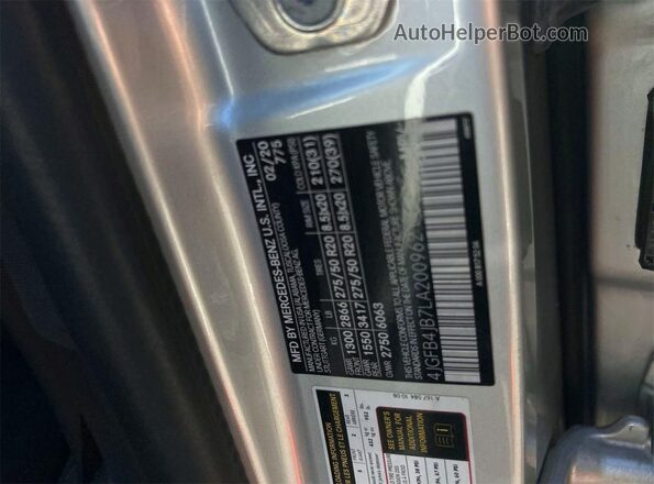 4JGFB4JB7LA200962 2020 MERCEDES-BENZ GLE Silver Rear seats view