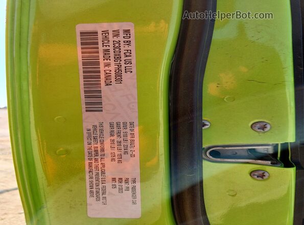 2C3CDXBG1PH508301 2023 DODGE CHARGER Green Вид наклейки з VIN-кодом