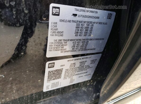 1GTUUDED5SZ241656 2025 GMC SIERRA Black VIN sticker view