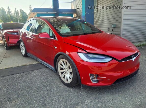 5YJXCAE22KF189454 2019 TESLA MODEL X Red Հետևի ձախ