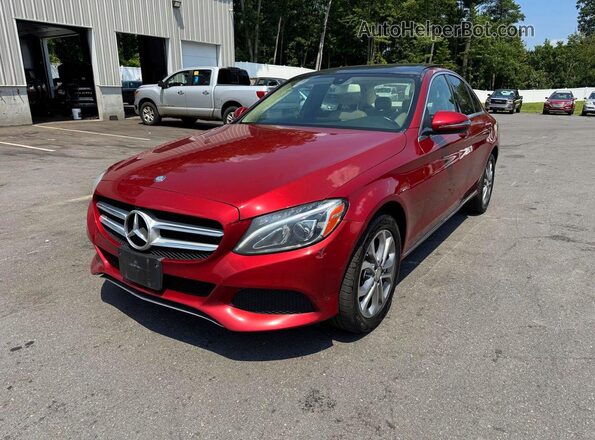 55SWF4KB7HU179485 2017 MERCEDES-BENZ C Red Trasero izquierdo