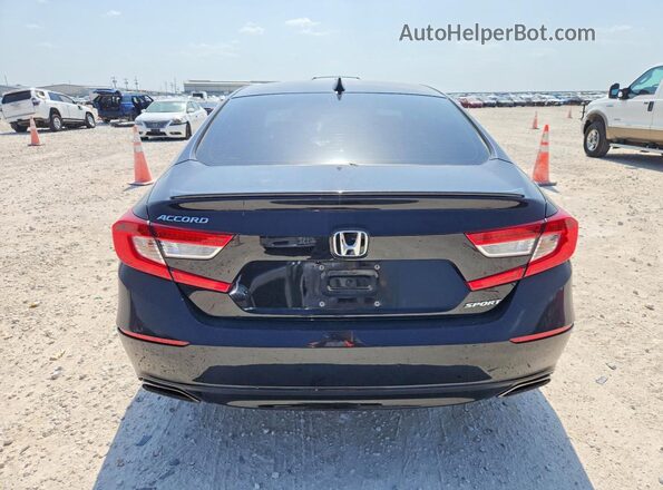 1HGCV1F34NA080279 2022 HONDA ACCORD Black წინა სალონის ხედი