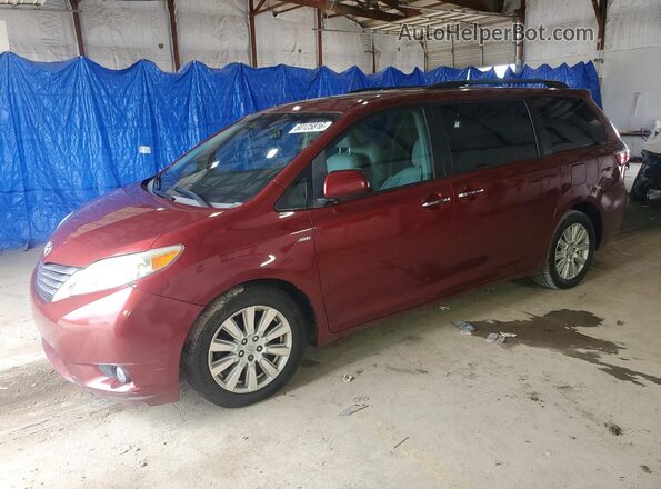5TDDZ3DC2HS173332 2017 TOYOTA SIENNA Red უკანა მარცხენა