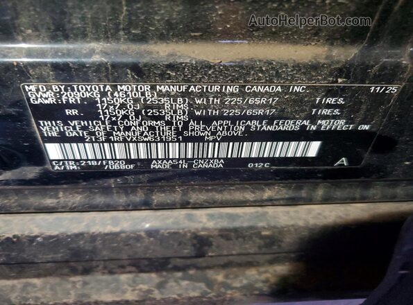 2T3F1RFVXSW631951 2025 TOYOTA RAV4 Черный 