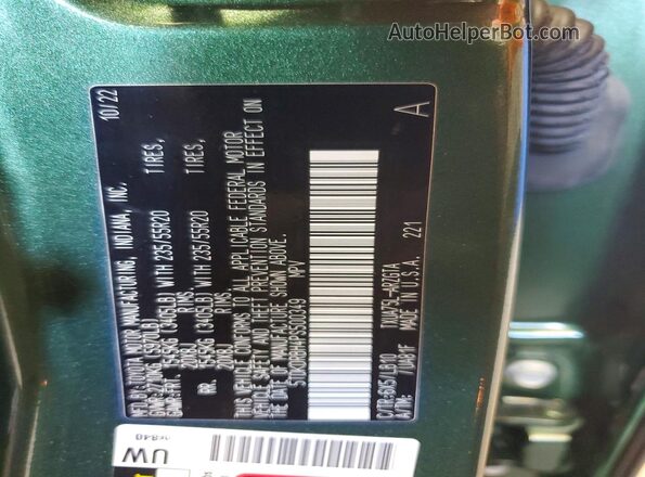 5TDKDRBH4PS500349 2023 TOYOTA HIGHLANDER Green Панорамний вид салону 360°